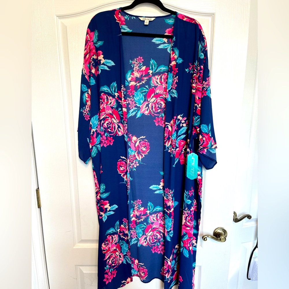 Pioneer Woman Blue Flowered Kimono L/XL NWT